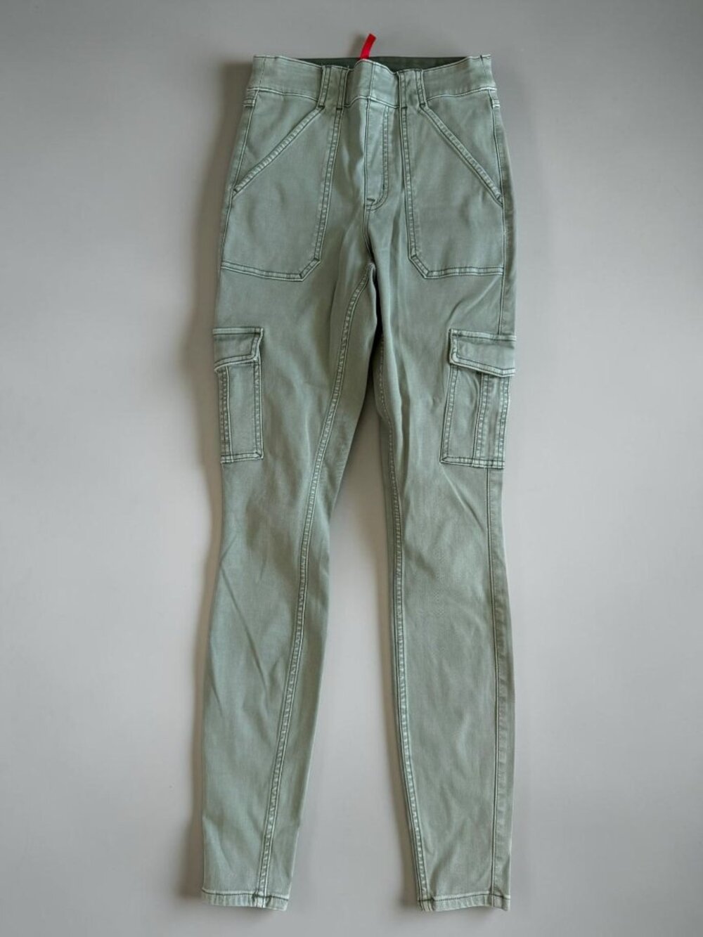SPANX Green Army Cargo Pull On Jeans Size Small